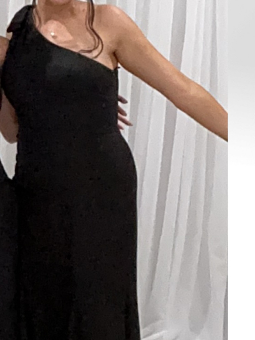Revelry One-Shoulder Black Evening Gown